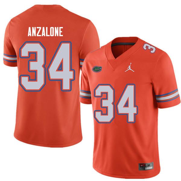Jordan Brand Men #34 Alex Anzalone Florida Gators College Football Jerseys Sale-Orange